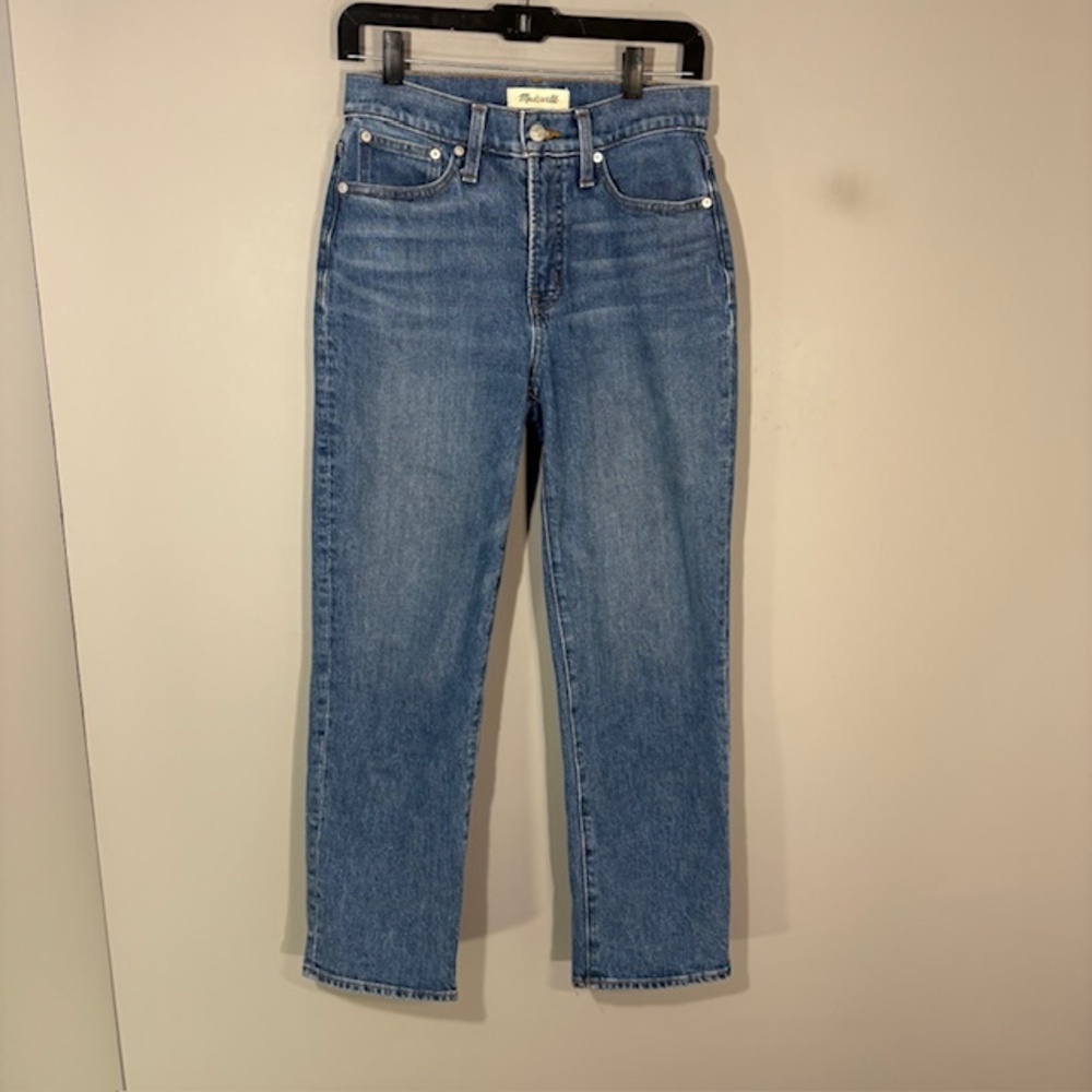 Madewell The Perfect Vintage Straight Jeans Womens 26P Blue Med Wash Denim